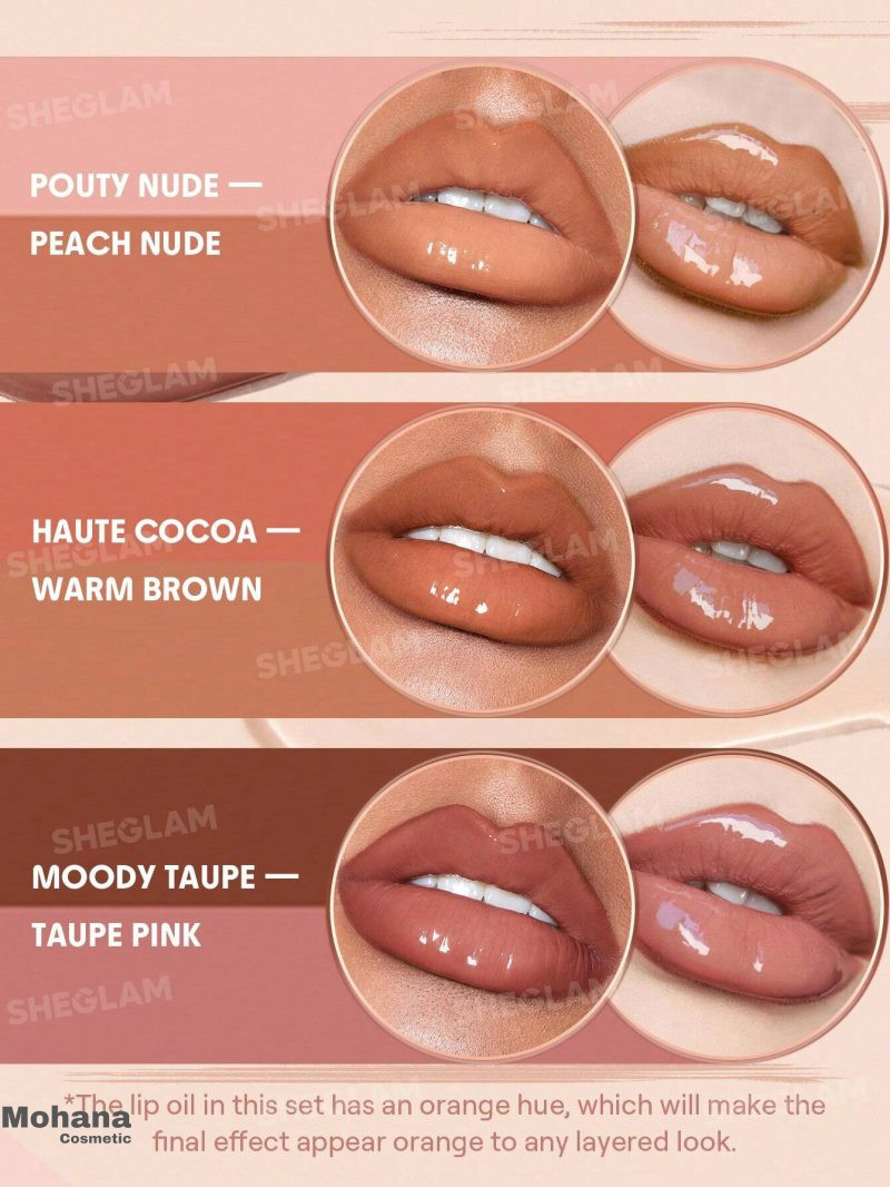 ست خط لب و رژلب و لیپ گلاس شیگلم مدل Soft 90's Glam - Image 2