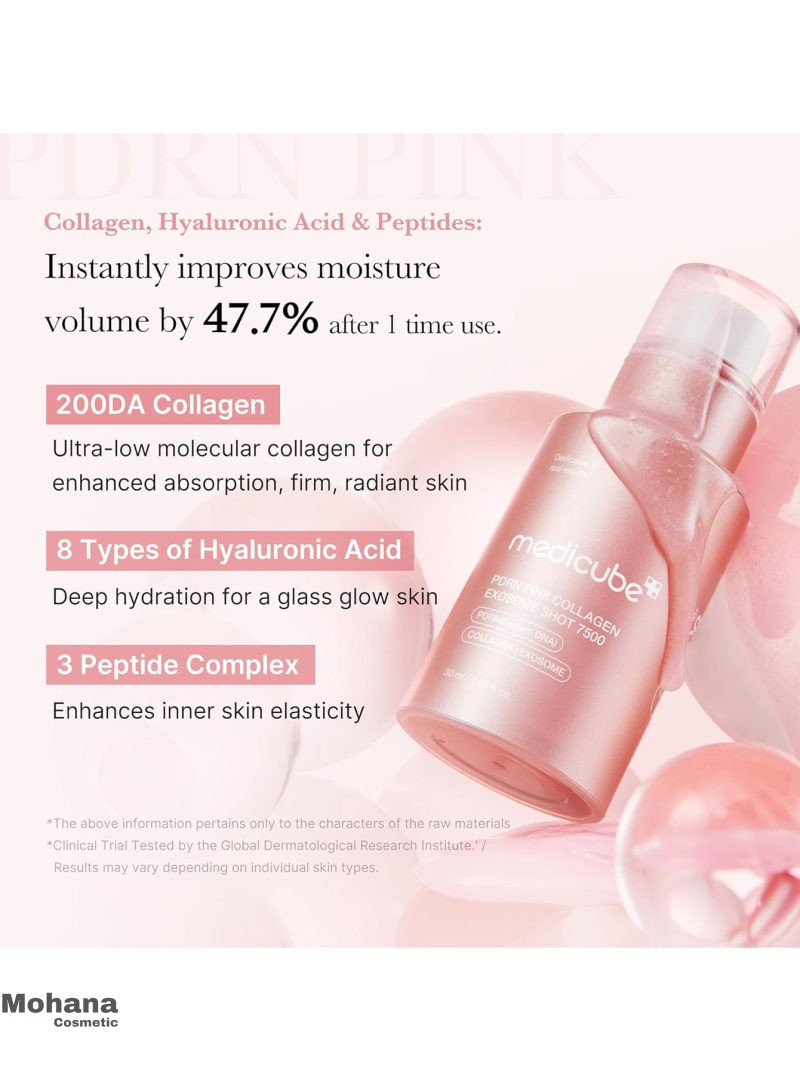 سرم کلاژن مدی کیوب مدل PDRN Pink Collagen Exosome Shot 7500 - Image 2