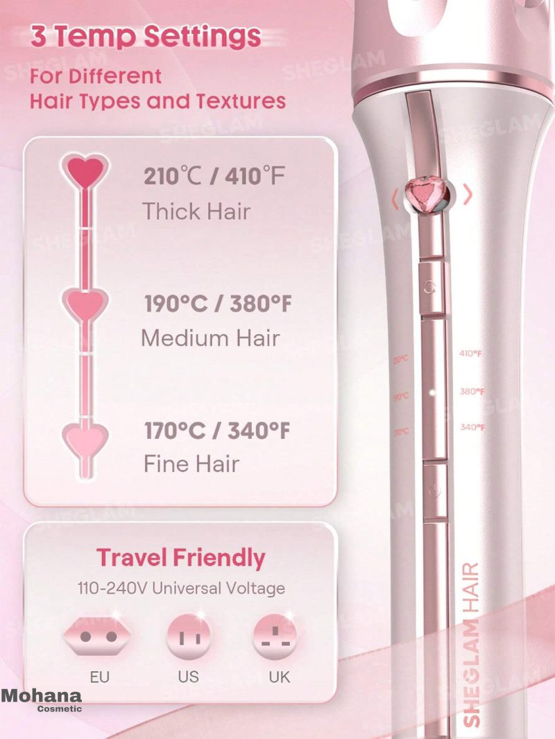 دستگاه کرلی صورتی شیگلم مدل Cupid's Charm - Image 3