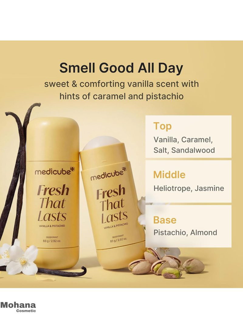 دئودورانت مدی کیوب مدل Fresh That Lasts روشن کننده و ازبین برنده تیرگی زیربغل با رایحه وانیل و پسته - تصویر 4