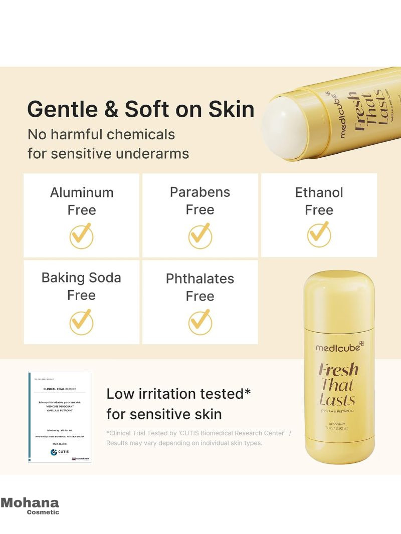 دئودورانت مدی کیوب مدل Fresh That Lasts روشن کننده و ازبین برنده تیرگی زیربغل با رایحه وانیل و پسته - تصویر 7
