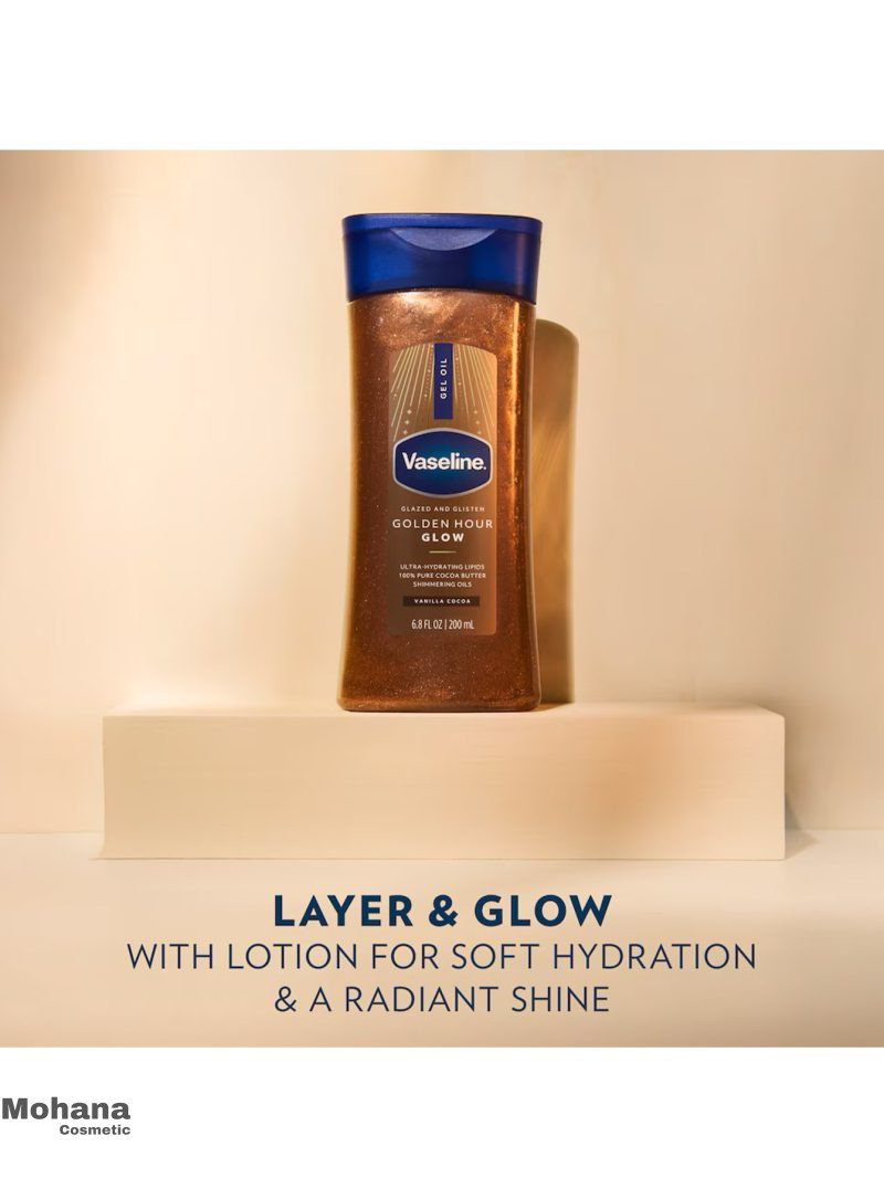 روغن بدن شاین دار وازلین مدل Golden Hour Glow - Image 2